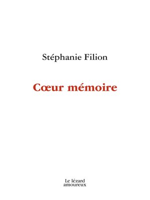 cover image of Cœur mémoire